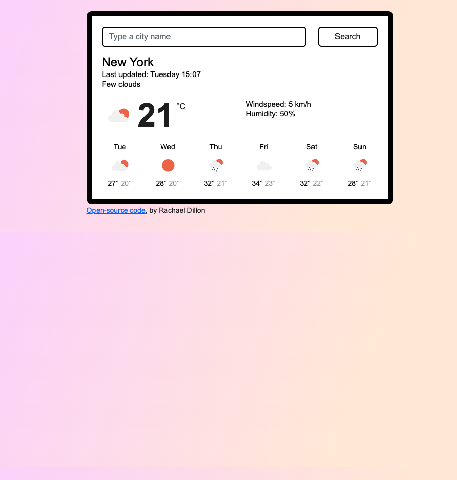 Weather App project preview